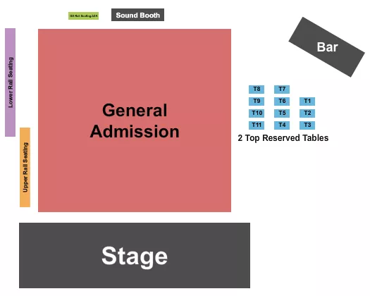 ENDSTAGE GA TABLES Seating Map Seating Chart