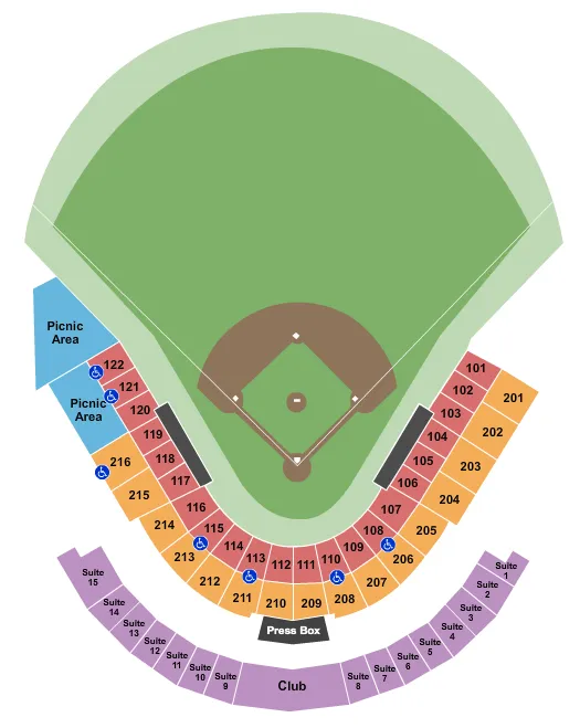 BASEBALL Seating Map Seating Chart