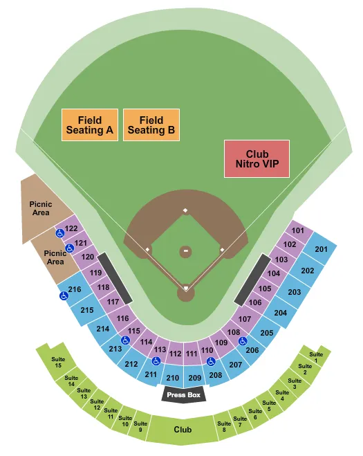 NITRO CIRCUS Seating Map Seating Chart