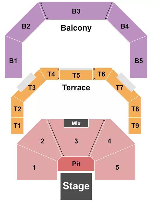ENDSTAGE PIT Seating Map Seating Chart