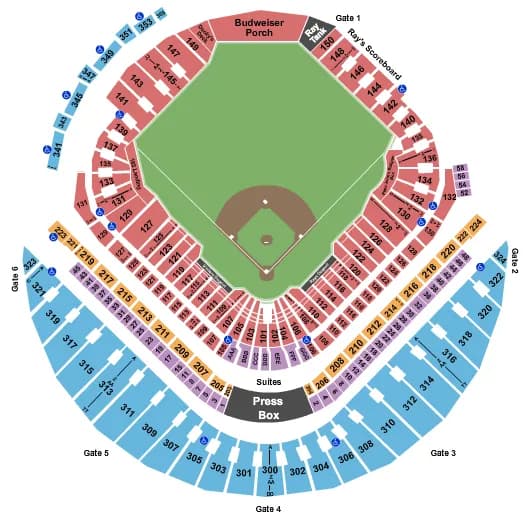 BASEBALL Seating Map Seating Chart