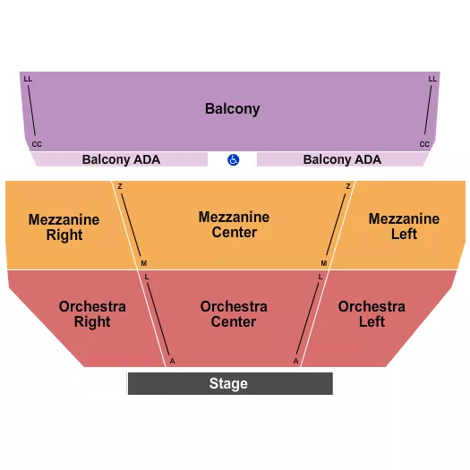 TROPICANA SHOWROOM AT TROPICANA CASINO NJ ENDSTAGE BALCONY ADA Seating Map Seating Chart