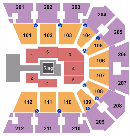 WRESTLING AEW Seating Map Seating Chart