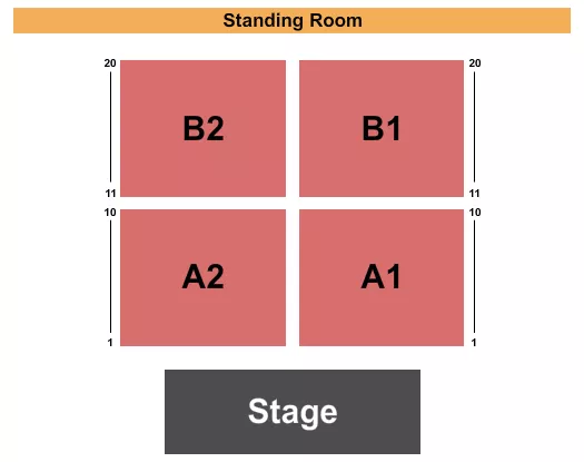 RESERVED STANDING Seating Map Seating Chart