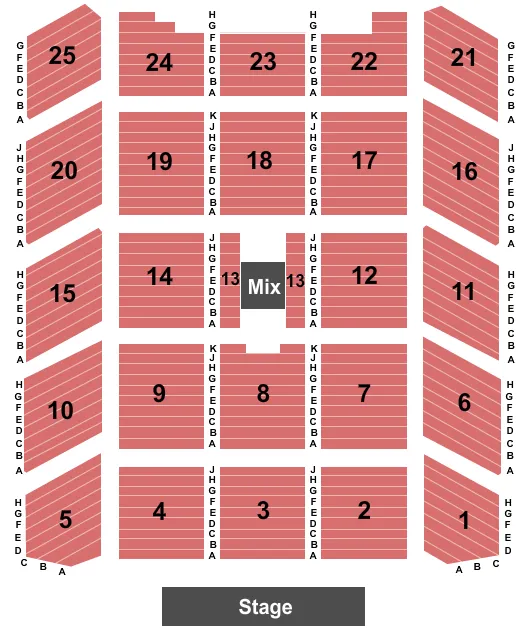 BALLYS TWIN RIVER EVENT CENTER MARTIN MCBRIDE Seating Map Seating Chart