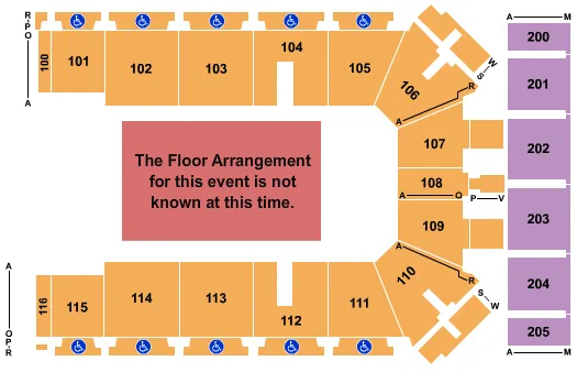 TYSON EVENTS CENTER FLEET FARM ARENA GENERIC FLOOR Seating Map Seating Chart
