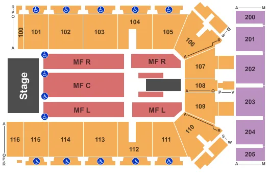 TYSON EVENTS CENTER FLEET FARM ARENA ENDSTAGE 2 Seating Map Seating Chart