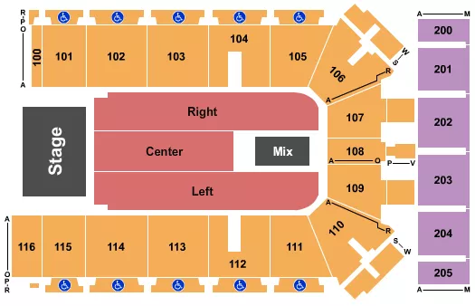 TYSON EVENTS CENTER FLEET FARM ARENA ENDSTAGE 4 Seating Map Seating Chart