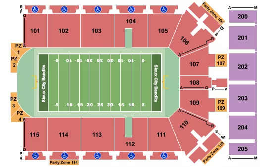 TYSON EVENTS CENTER FLEET FARM ARENA FOOTBALL 2 Seating Map Seating Chart