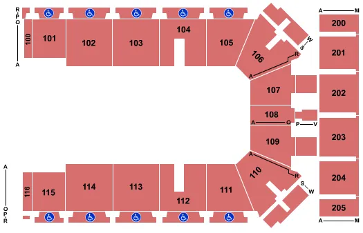 TYSON EVENTS CENTER FLEET FARM ARENA FULL GA Seating Map Seating Chart