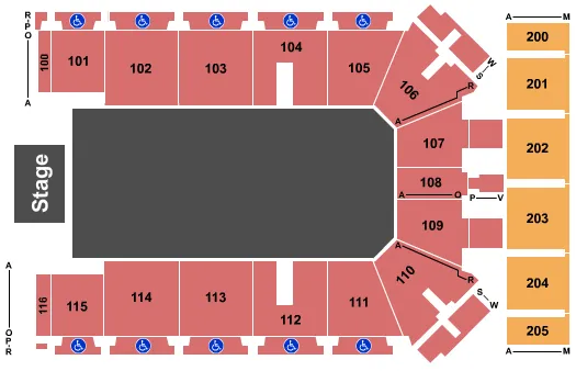 TYSON EVENTS CENTER FLEET FARM ARENA OPEN FLOOR 2 Seating Map Seating Chart