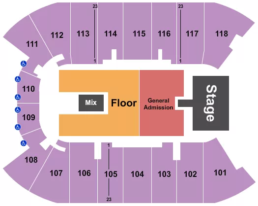 UBC DOUG MITCHELL THUNDERBIRD SPORTS CENTRE THE BEACHES Seating Map Seating Chart