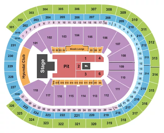 AVENGED SEVENFOLD Seating Map Seating Chart