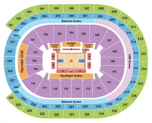 BASKETBALL GLOBETROTTERS Seating Map Seating Chart
