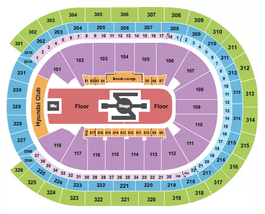BURNA BOY Seating Map Seating Chart