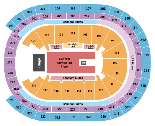 ENDSTAGE GA FLOOR Seating Map Seating Chart