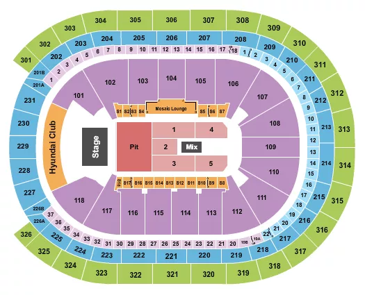 ENDSTAGE GA PIT Seating Map Seating Chart