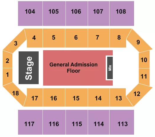 ENDSTAGE GA FLOOR 2 Seating Map Seating Chart