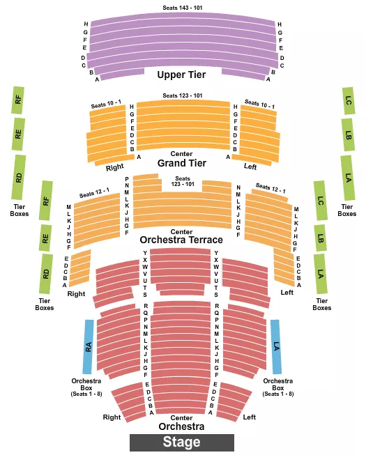 END STAGE Seating Map Seating Chart
