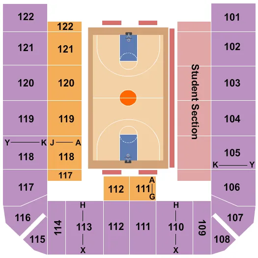 BASKETBALL Seating Map Seating Chart