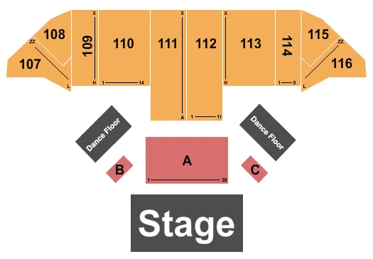 BIG BAD VOODOO DADDY Seating Map Seating Chart