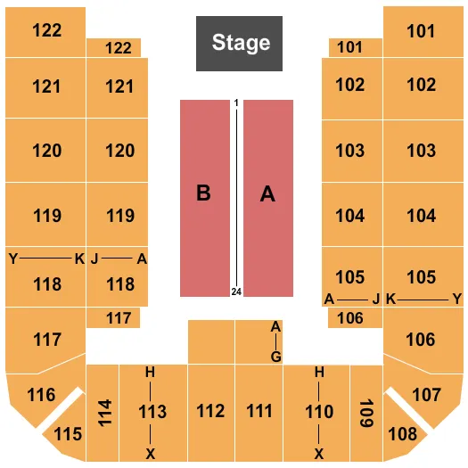 END STAGE Seating Map Seating Chart