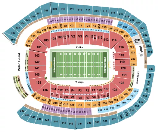 FOOTBALL NO VFS Seating Map Seating Chart