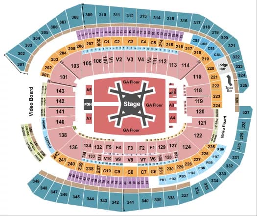 LUKE COMBS Seating Map Seating Chart