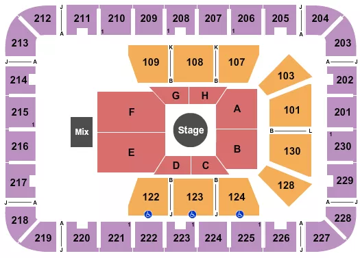 EXPLOREASHEVILLECOM ARENA AT HARRAHS CHEROKEE CENTER CENTER STAGE 1 Seating Map Seating Chart