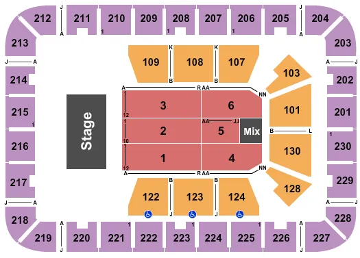EXPLOREASHEVILLECOM ARENA AT HARRAHS CHEROKEE CENTER JEFF DUNHAM Seating Map Seating Chart
