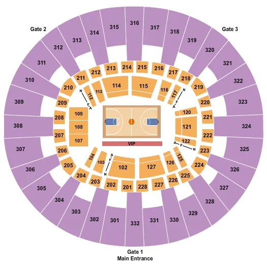 HARLEM GLOBETROTTERS Seating Map Seating Chart