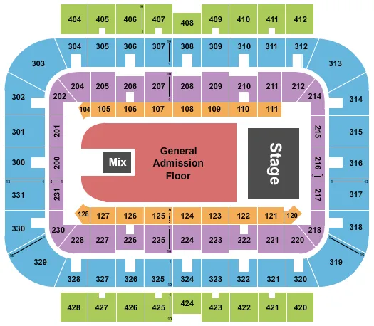 ENDSTAGE GA FLOOR Seating Map Seating Chart