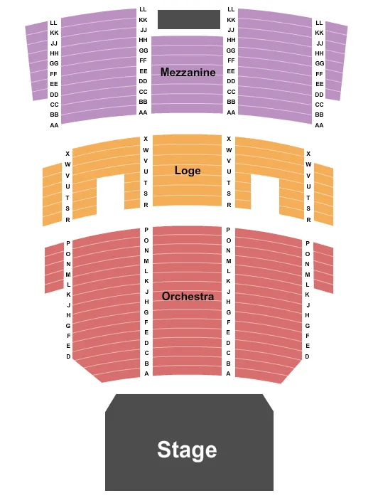 END STAGE Seating Map Seating Chart