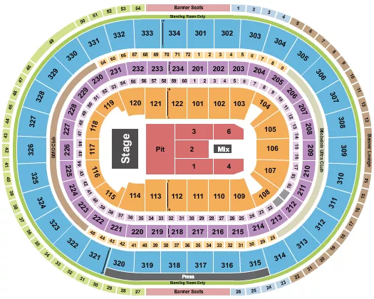 ENDSTAGE PIT 2 Seating Map Seating Chart