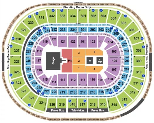 KEITH URBAN Seating Map Seating Chart