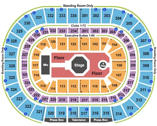 TAME IMPALA Seating Map Seating Chart