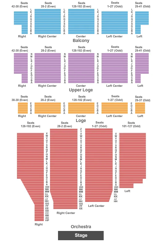ENDSTAGE VIP ROW 2 Seating Map Seating Chart