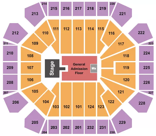 ENDSTAGE GA FLOOR W CATWALK Seating Map Seating Chart