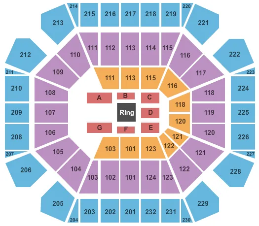 WWE Seating Map Seating Chart