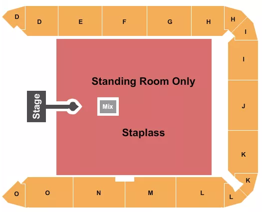 ENDSTAGE GA CATWALK Seating Map Seating Chart