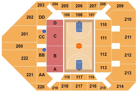 BASKETBALL WOMENS Seating Map Seating Chart