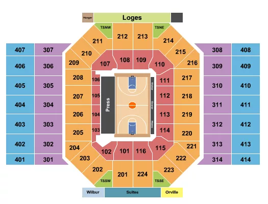 BASKETBALL NCAA Seating Map Seating Chart