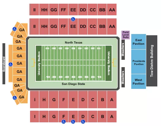 NEW MEXICO BOWL Seating Map Seating Chart
