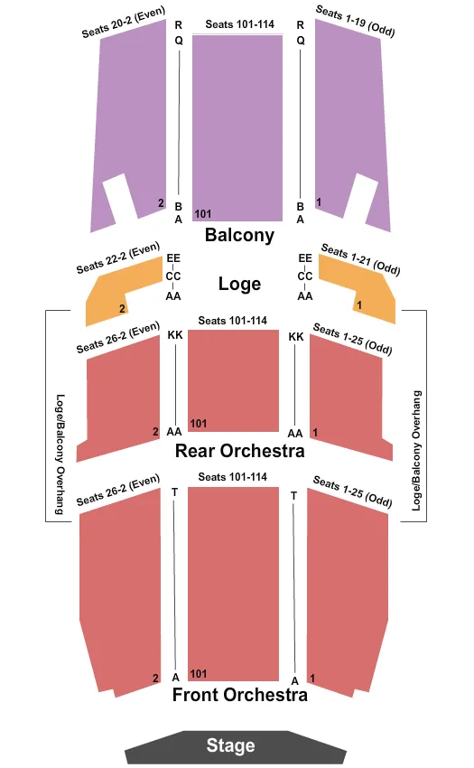 MAIN STAGE THEATER Seating Map Seating Chart
