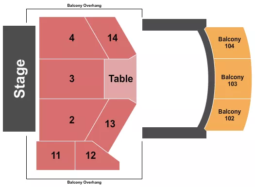 ENDSTAGE RESERVED WITH TABLE Seating Map Seating Chart