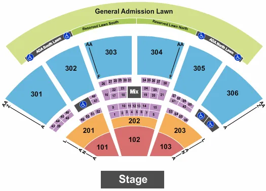 END STAGE Seating Map Seating Chart
