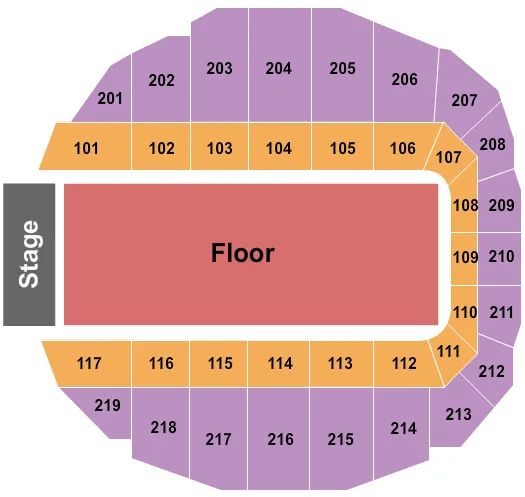 ENDSTAGE GA FLOOR Seating Map Seating Chart