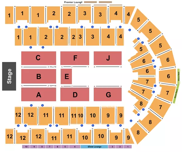 END STAGE Seating Map Seating Chart