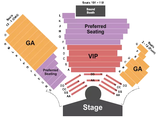 V1 V THEATER PLANET HOLLYWOOD RESORT CASINO MARK SAVARD Seating Map Seating Chart