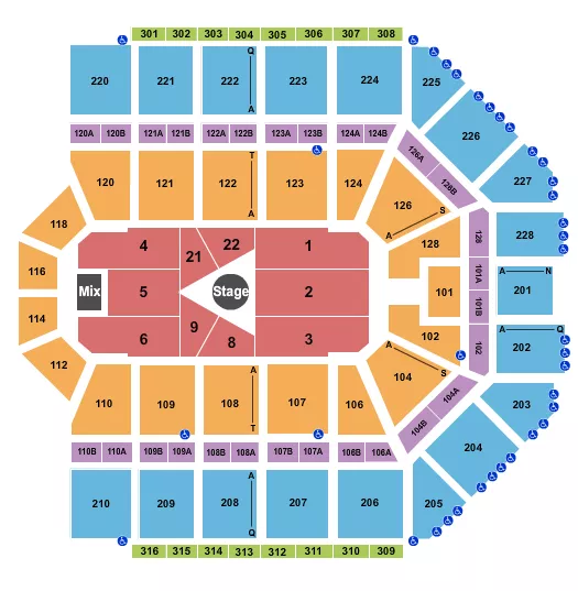 CENTER STAGE 2 Seating Map Seating Chart